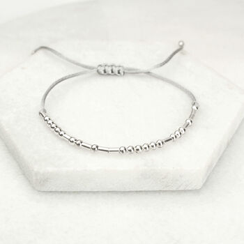 'Never Give Up' Morse Code Sterling Silver 925 Bracelet, 5 of 6
