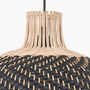 Natural Rattan Black White Woven Pendant Ceiling Light, thumbnail 4 of 8