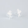 Sterling Silver Ballerina Stud Earrings, thumbnail 1 of 5