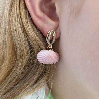 Pink Shell Drop Earrings, 2 of 7