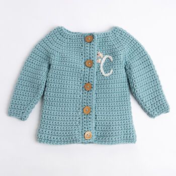 Personalised Baby Cardigan Easy Crochet Kit, 2 of 10