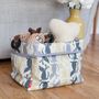 Oilcloth Dog Toy Storage Basket In Rufus Fabric, thumbnail 1 of 4