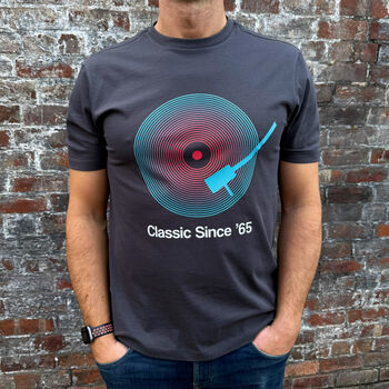 Neon Vinyl Classic Since | Personalised Mens Birthday Gift T Shirt, 4 of 5