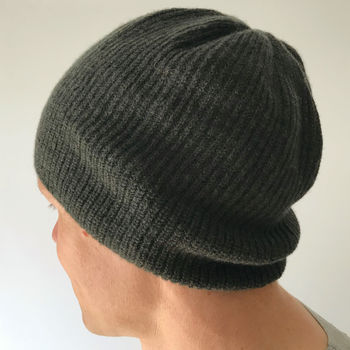 Mens Knitted Winter Slouch Hat, 2 of 6