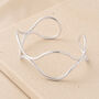 Platinum Plated Wire Wave Cuff Bangle, thumbnail 1 of 5