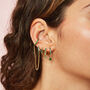 Anna Gold Green Huggie Earring Stacker Set, thumbnail 2 of 2