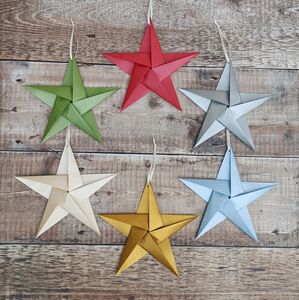 Big Metallic Origami Paper Star Decoration By Origami Blooms
