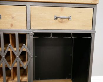 Industrial Wooden Wine Cabinet, 2 of 3