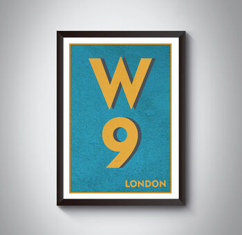 W9 Maida Vale, London Postcode Typography Print, 6 of 10