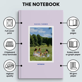 Hardback Notebook Personalised Name Photo Frame Design, 6 of 6
