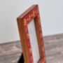 Hand Painted Red And Yellow Patterned Small Photo Frame, thumbnail 3 of 4