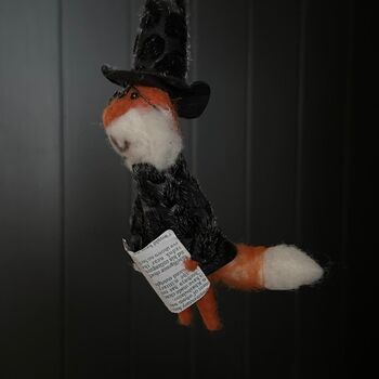 Wool Fox Witch Hanging Halloween Decoration, 2 of 2