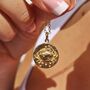 Engraved Gold Plated Cancer Zodiac Necklace, thumbnail 2 of 8