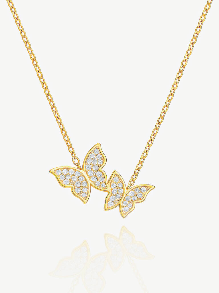 Women's Butterfly Necklace In 18k Gold, Butterfly Jewellery Gift, 1 of 4