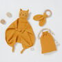 Organic Baby Cat Comforter With Teether And Bag, thumbnail 6 of 6