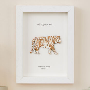Personalised Tiger Wall Art New Baby Gift, 3 of 5