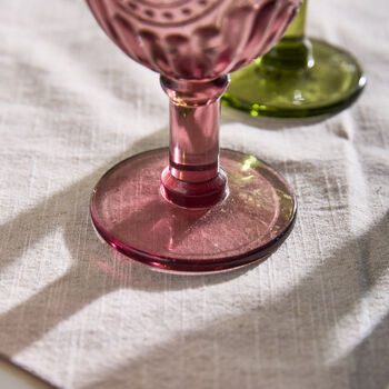 Vivaldi Colourful Embossed Glass Wine Goblets, 4 of 4