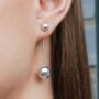 Classic Ball Two Way Silver Drop Earring Jacket, thumbnail 1 of 8