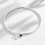 Italic Initial And Birthstone Charm Bangle, thumbnail 2 of 7