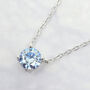 Blue Topaz Moissanite Crystal Sterling Silver Necklace, thumbnail 1 of 6