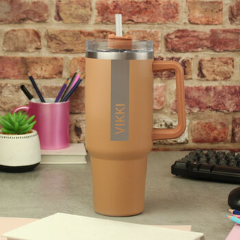 Personalised Name Extra Large Travel Cup With Handle, 6 of 7