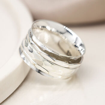 Personalised Classic Wide Sterling Silver Spinner Ring, 3 of 11