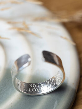 Men's Secret Message Sterling Silver Adjustable Ring, 3 of 7
