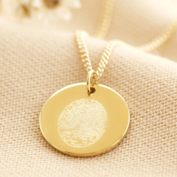 Personalised Sterling 'Your Fingerprint' Disc Necklace, 5 of 11