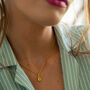 Citrine Precious Stone Necklace, 18k Gold Plated, thumbnail 1 of 8