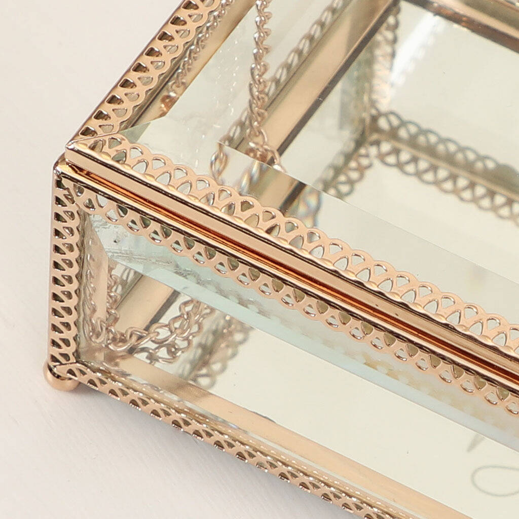 Luxury Personalised Gold Glass Jewellery Box By Dibor