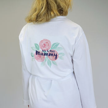 Personalised Our Mummy Rose Dressing Gown, 5 of 7