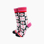Flower Checkerboard Bamboo Socks In Black/White, thumbnail 1 of 4