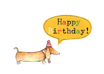 Happy Birthday Sausage Dog Greeting Card, 4 of 4