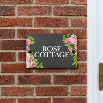 Roses Slate House Number Or Name Sign, 4 of 5
