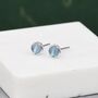 Sterling Silver Genuine Aquamarine Bezel Stud Earrings, thumbnail 6 of 12