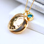 Personalised Gold Hammered Birthstone Locket, thumbnail 1 of 10