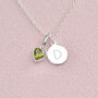 Personalised Initial And Heart Birthstone Necklace, thumbnail 4 of 10