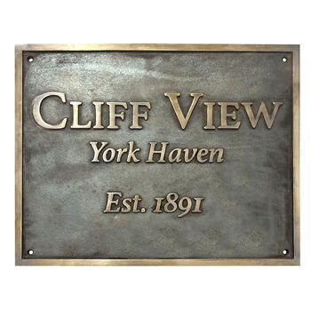 Retro Private Door Sign Solid Brass Antique Style Sign Plaque, 9 of 11