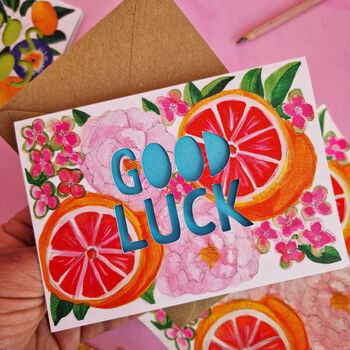 'Good Luck Gorgeous' Paper Cut Card, 3 of 5
