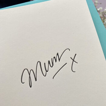 'Mum' Mothers Day Letterpress Card, 2 of 3