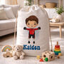 Kids Personalised Football Goalkeeper Toy Storage Bag, thumbnail 1 of 4