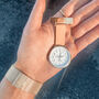 Rose Gold And Grey Leather Nurse Fob Watch, thumbnail 1 of 6