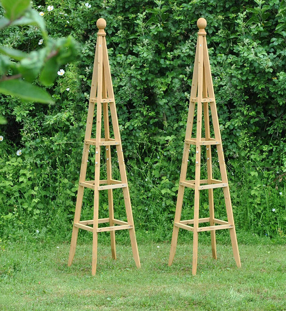 The Palermo Wooden Garden Obelisk Set By Garden Selections Notonthehighstreet Com