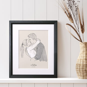 Personalised Monochrome Couples Sketch, 3 of 7
