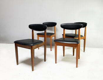 Four Mid Century Dining Chairs By Schreiber, 2 of 7