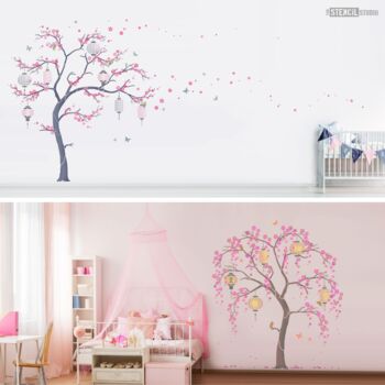 Nursery Cherry Blossom Tree Stencil Pack, 8 of 9