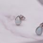 Sterling Silver Opal Droplet Stud Earrings, thumbnail 6 of 12
