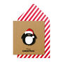 Handmade Christmas Santa Penguin Personalised Greeting Card, thumbnail 1 of 5