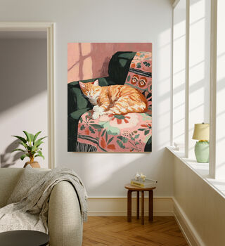 Cozy Ginger Cat Art Print, 2 of 4