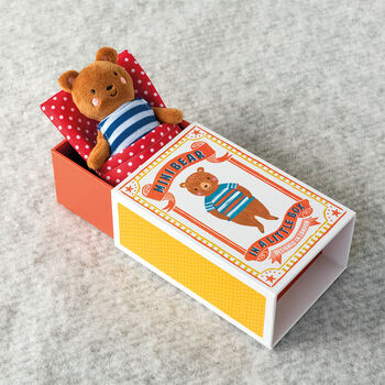 Cute Bear In A Box, Matchbox Soft Toy Children's Gift, 2 of 2